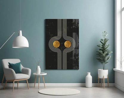 Two Dots Glass Wall Art - LUXARTDECO
