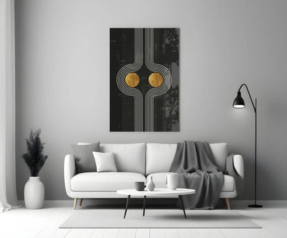 Two Dots Glass Wall Art - LUXARTDECO