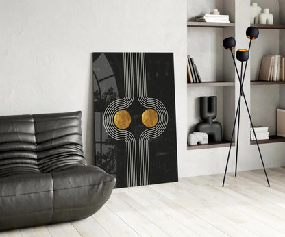 Two Dots Glass Wall Art - LUXARTDECO