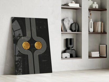 Two Dots Glass Wall Art - LUXARTDECO