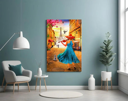 Eiffel and Music Glass Wall Art - LUXARTDECO