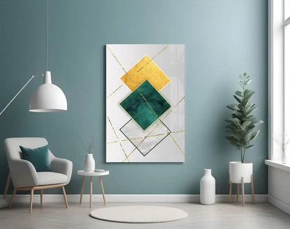 Squares Glass Wall Art - LUXARTDECO