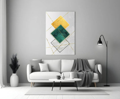 Squares Glass Wall Art - LUXARTDECO