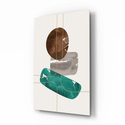 Dance of Earth Colors Glass Wall Art - LUXARTDECO