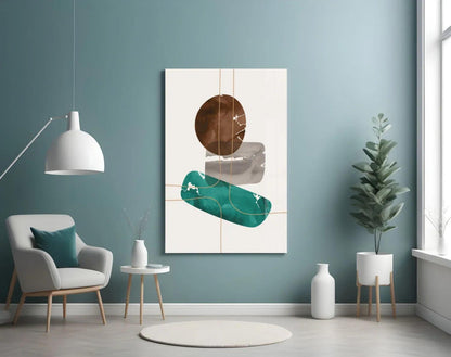 Dance of Earth Colors Glass Wall Art - LUXARTDECO
