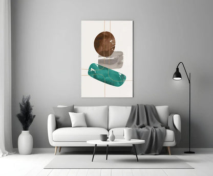 Dance of Earth Colors Glass Wall Art - LUXARTDECO