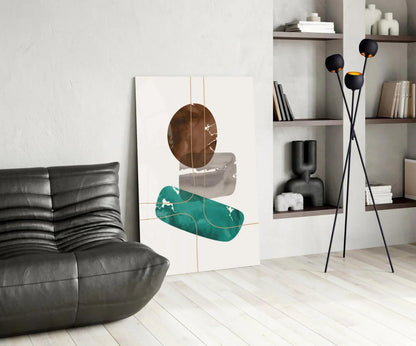 Dance of Earth Colors Glass Wall Art - LUXARTDECO