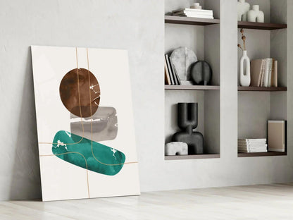 Dance of Earth Colors Glass Wall Art - LUXARTDECO