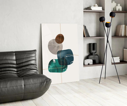 Dance of Earth Colors Glass Wall Art - LUXARTDECO