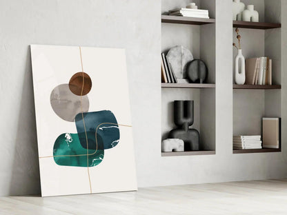 Dance of Earth Colors Glass Wall Art - LUXARTDECO