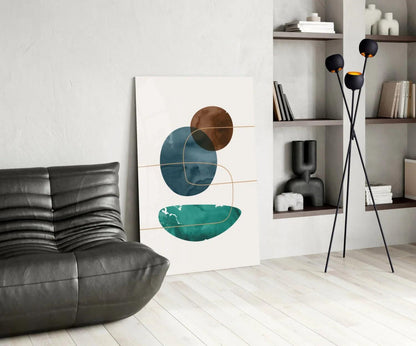 Dance of Earth Colors Glass Wall Art - LUXARTDECO