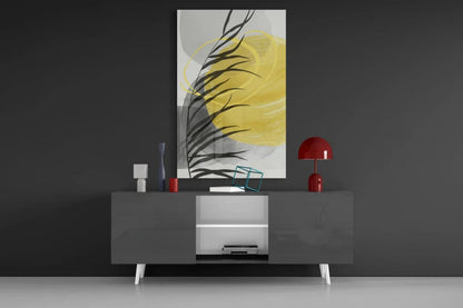 Autumn Yellow Glass Wall Art - LUXARTDECO