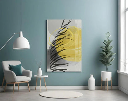 Autumn Yellow Glass Wall Art - LUXARTDECO