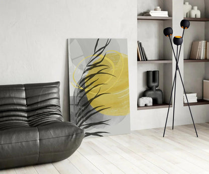 Autumn Yellow Glass Wall Art - LUXARTDECO