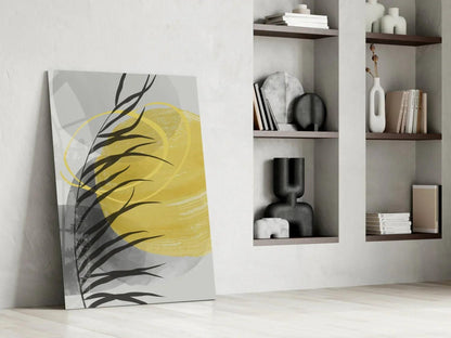 Autumn Yellow Glass Wall Art - LUXARTDECO