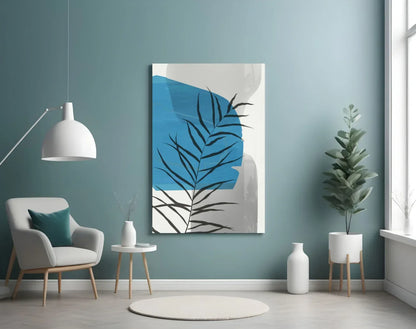 Autumn Blue Glass Wall Art - LUXARTDECO