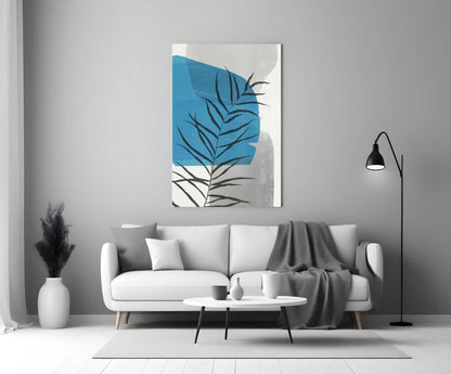 Autumn Blue Glass Wall Art - LUXARTDECO