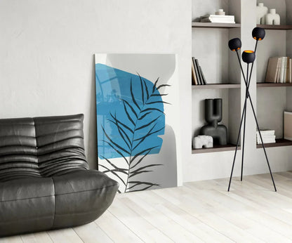 Autumn Blue Glass Wall Art - LUXARTDECO