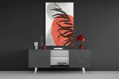 Autumn Red Glass Wall Art - LUXARTDECO