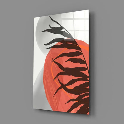 Autumn Red Glass Wall Art - LUXARTDECO