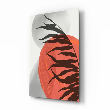 Autumn Red Glass Wall Art - LUXARTDECO