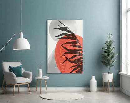 Autumn Red Glass Wall Art - LUXARTDECO