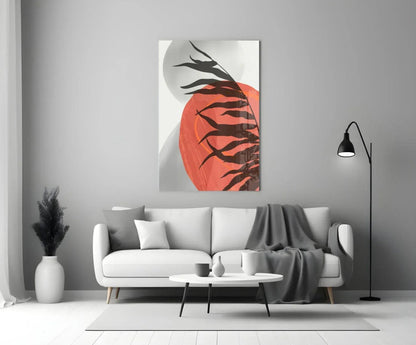 Autumn Red Glass Wall Art - LUXARTDECO