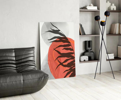 Autumn Red Glass Wall Art - LUXARTDECO