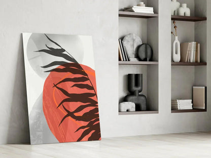 Autumn Red Glass Wall Art - LUXARTDECO