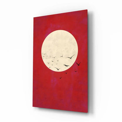 Fly from the Moon Glass Wall Art - LUXARTDECO