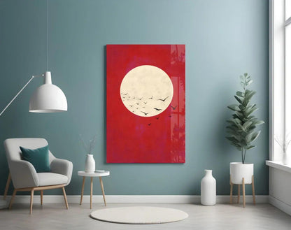 Fly from the Moon Glass Wall Art - LUXARTDECO