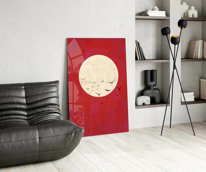 Fly from the Moon Glass Wall Art - LUXARTDECO