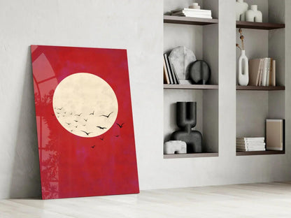 Fly from the Moon Glass Wall Art - LUXARTDECO