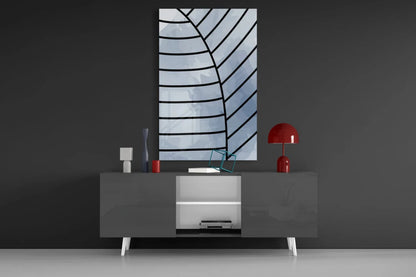 Lines of Leaf Glass Wall Art - LUXARTDECO