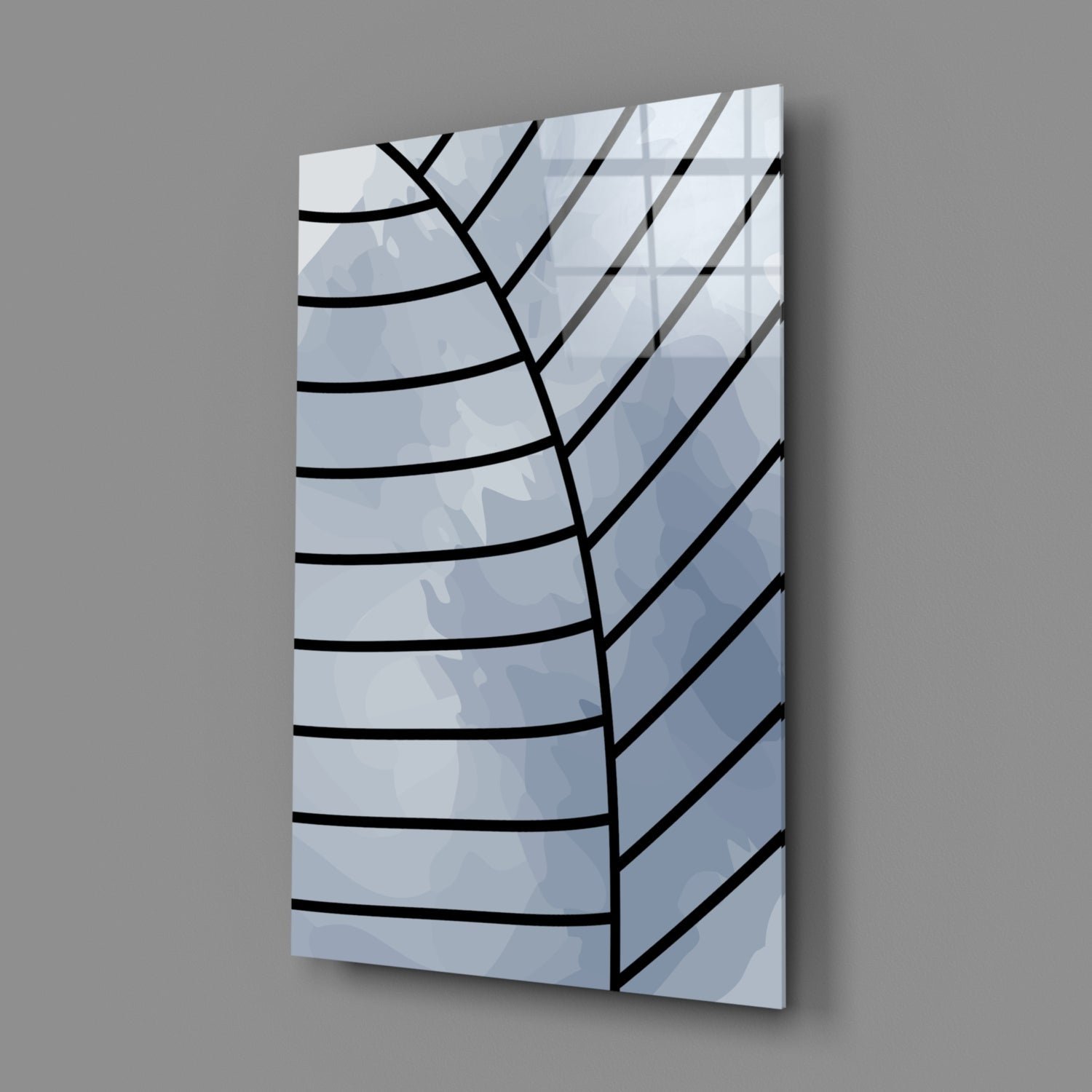 Lines of Leaf Glass Wall Art