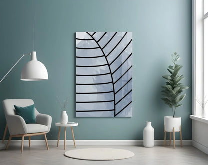 Lines of Leaf Glass Wall Art - LUXARTDECO