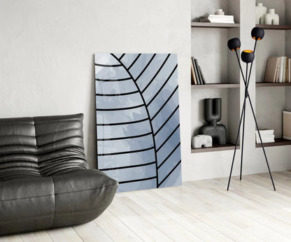 Lines of Leaf Glass Wall Art - LUXARTDECO