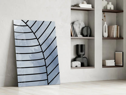 Lines of Leaf Glass Wall Art - LUXARTDECO