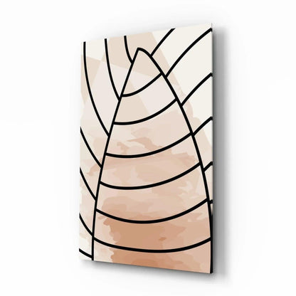 Lines of Leaf Glass Wall Art - LUXARTDECO