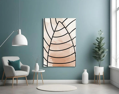 Lines of Leaf Glass Wall Art - LUXARTDECO
