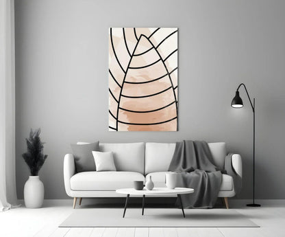 Lines of Leaf Glass Wall Art - LUXARTDECO