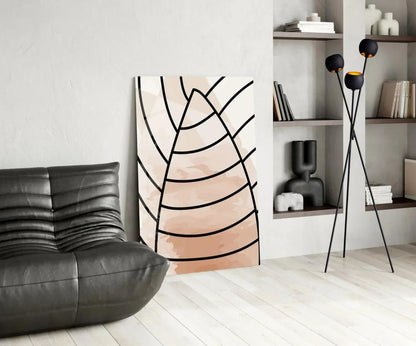 Lines of Leaf Glass Wall Art - LUXARTDECO
