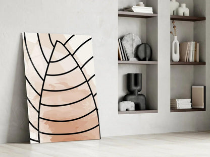 Lines of Leaf Glass Wall Art - LUXARTDECO
