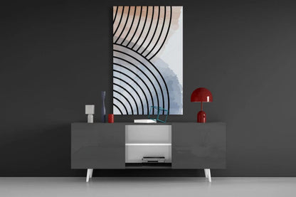 Lines of Waves Glass Wall Art - LUXARTDECO