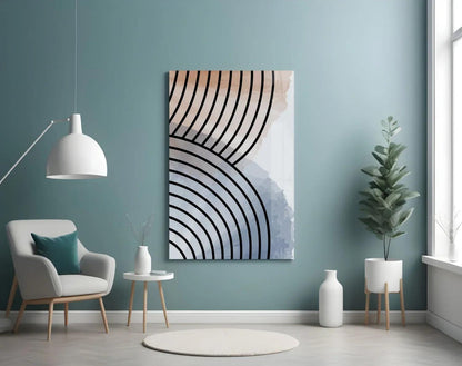 Lines of Waves Glass Wall Art - LUXARTDECO