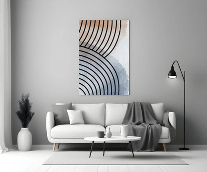 Lines of Waves Glass Wall Art - LUXARTDECO