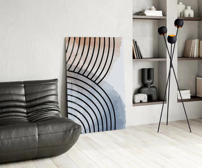 Lines of Waves Glass Wall Art - LUXARTDECO