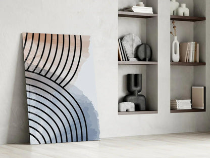 Lines of Waves Glass Wall Art - LUXARTDECO