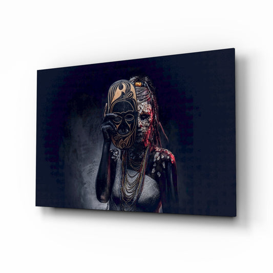 Behind the Mask Glass Wall Art