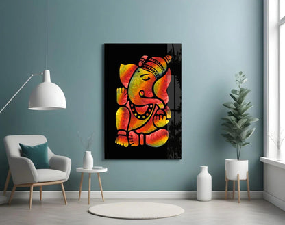 Ganesha Glass Wall Art - LUXARTDECO